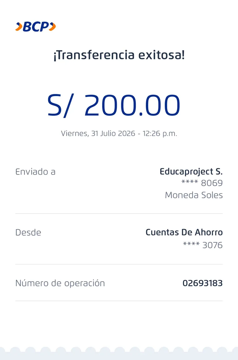 Ejemplo de comprobante de transferencia BCP