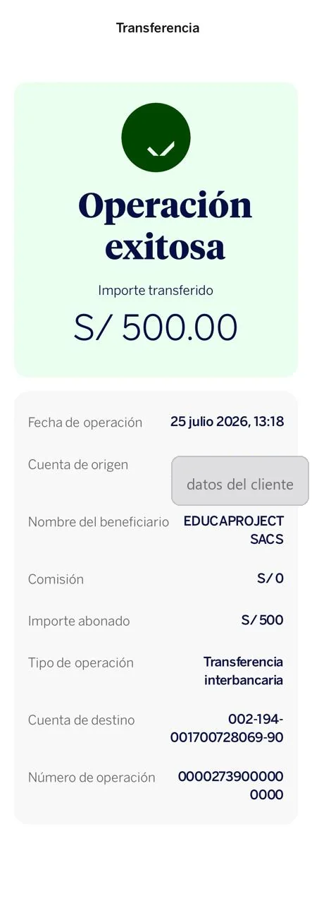 Ejemplo de comprobante de transferencia interbancaria